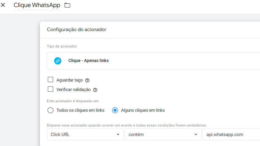 Acionador de clique em link no Google Tag Manager - Por Aylton Inacio