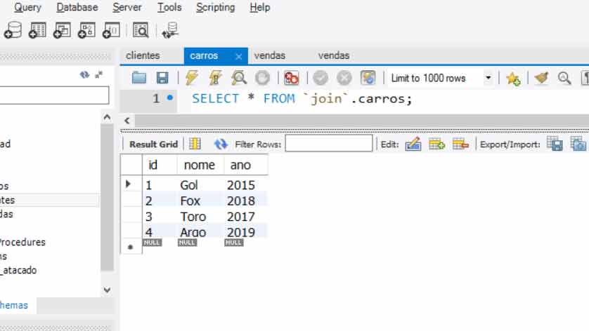 Tabela de Carros no MySQL Constraints Chave primária e estrangeira - Por Aylton Inacio