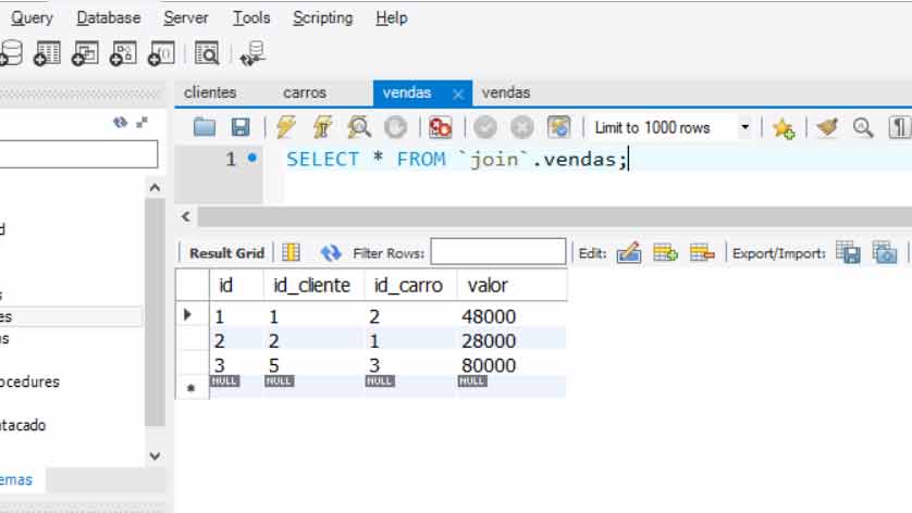 Tabela de Vendas no MySQL Constraints Chave primária e estrangeira - Por Aylton Inacio