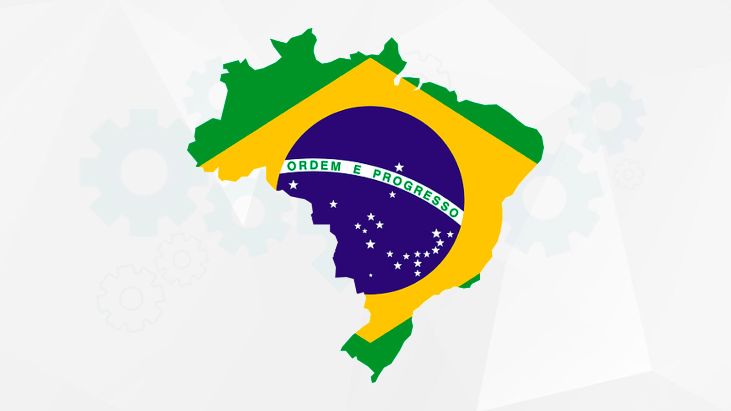 Бразилия на карте с флагом